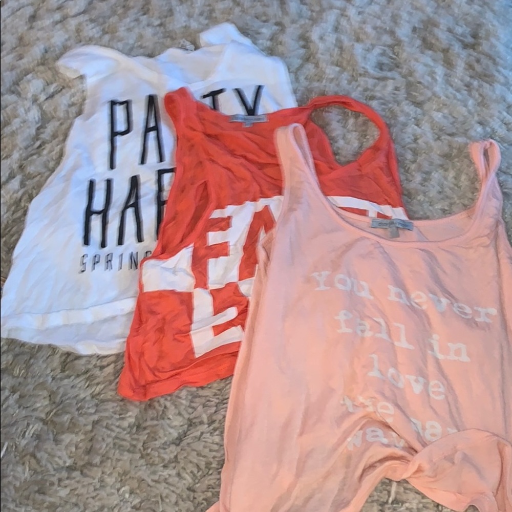 Three cropped tanks, very chic and trendy